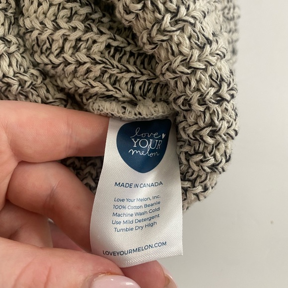 Love Your Melon Grey Knit Beanie with Black Removable Pompom - Picture 4 of 8